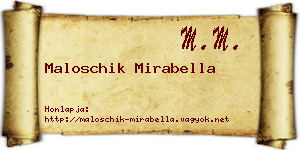 Maloschik Mirabella névjegykártya